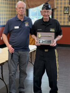 President Bill Mclaughlin presenting MG McWaters with a Plaque for his years of service to our Chapter as well as to KWVA National
